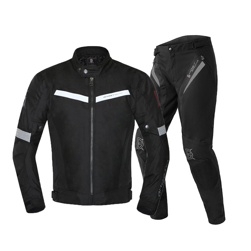 

GHOST RACING Motorcycle Jacket Men Motocross Suits Jacket&Pants Moto Jacket Protective Gear Armor Motorcycle Clothing 4 Season