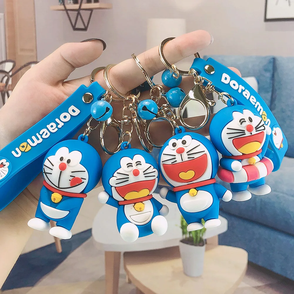 2021 New Cute Doraemon Silicone Key Chains Christmas Girl's Birthday Gift Ring Keychain That Brings Good Luck | Украшения и