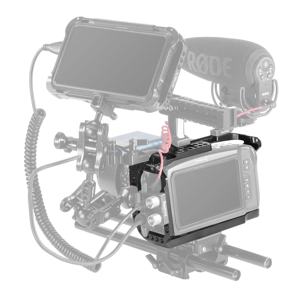 Клетка SmallRig для Blackmagic дизайнерская карманная Кинокамера 4K BMPCC 4 K/BMPCC 6K с рельсовыми резьбовыми отверстиями NATO для DIY опций 2203