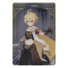 Bandai tarjeta de colección de Metal Genshin Impact Aether Sora, periférico, Genshin, versión japonesa, animación japonesa, Anime