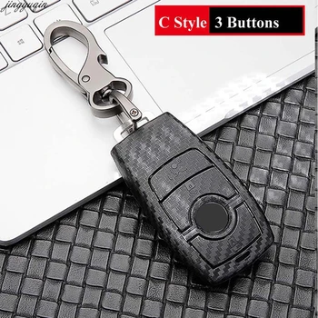 

Jingyuqin Scrub ABS Remote Car Key Cover Case For Mercedes Benz AMG BGA E S C Class C200 CLA GLA GLC W204 W213 260