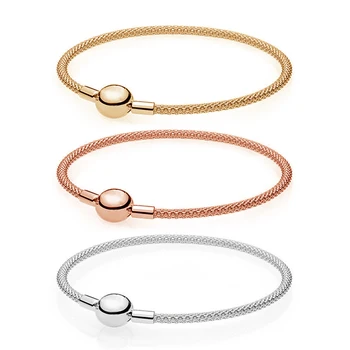 

Snake Chain Ball Clasp Mesh Bracelet Fit Pan Bangles Women Trendy Charm Gift Jewelry Party Bracelet for Women Trendy