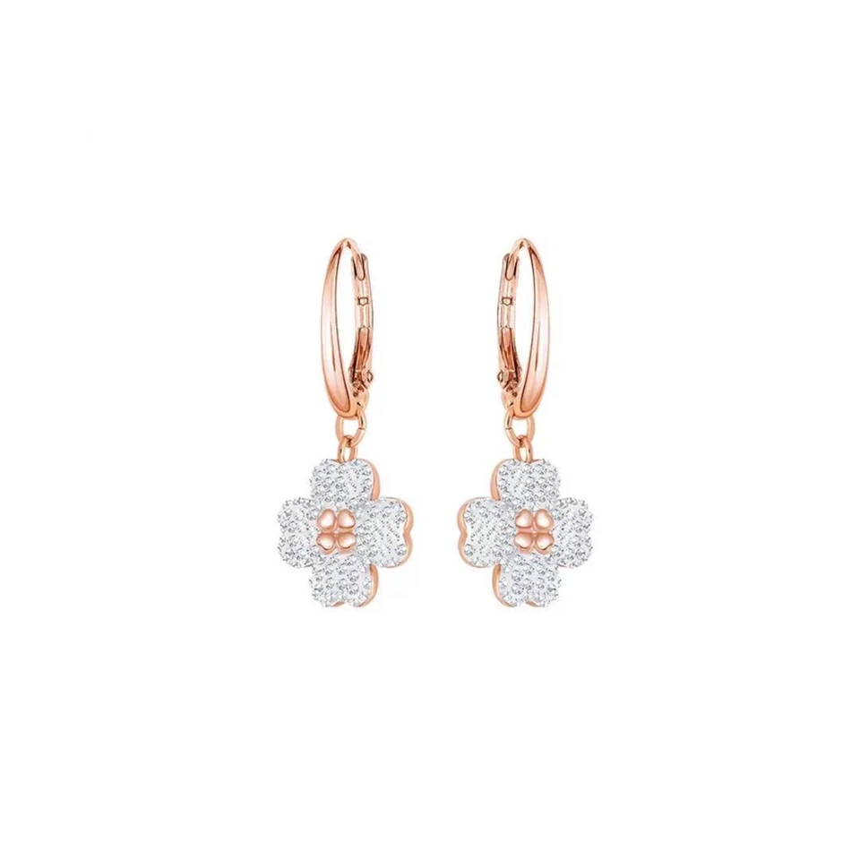 

High Quality Swa True Elegance Clover Lady Swinging Elegant Lovely Earrings