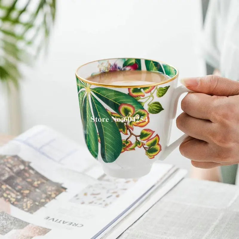 Классический фарфоровая кофейная с золотом кружка для чай Керамика набор