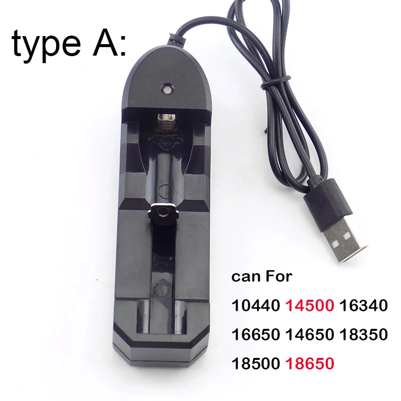 A Type USB Перезаряжаемые Батарея зарядное устройство 18650 14500 AA AAA 1,2 V 3,7 V Li-Ion быстро 1/2/3 слота для 18350 батареи зарядки - Испускаемый цвет: A Type