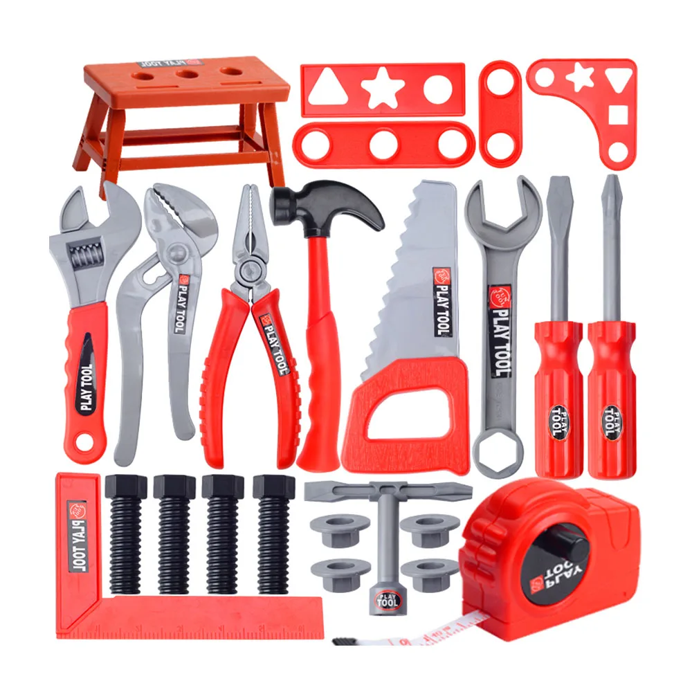 Günstige Kinder Toolbox Kit Spielzeug Für Jungen Kinder Pretend Play Set Simulation Reparatur Werkzeug Bohrer Schraubendreher Reparatur Haus Spielen Spielzeug Werkzeug set
