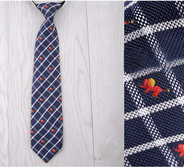 Полосатый однотонный шелковый галстук с животными из мультфильмов для мальчиков-школьников, Детские эластичные аксессуары для свадебной вечеринки, модный галстук - Цвет: E31