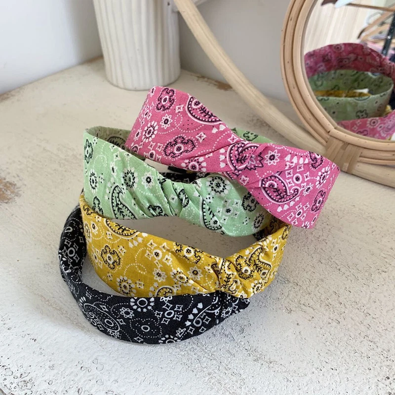 QCOOLJLY Fashion Women Headband Solid Twist Hairband Bow Knot Cross Tie Cloth Headwrap Hair Band Hoop Headwear Accessories | Украшения и