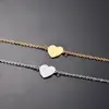 Dropshipping Custom Engraved Simple Heart Bracelets Gift For Women Romantic Jewelry Accessories Stainless Steel Chain Bracelet 3