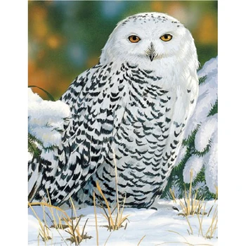 

New Full Diy Diamond Painting Kit 5D Cross Stitch Snowy owl square Diamond Embroidery Scenic Diamond Mosaic painting Crafts