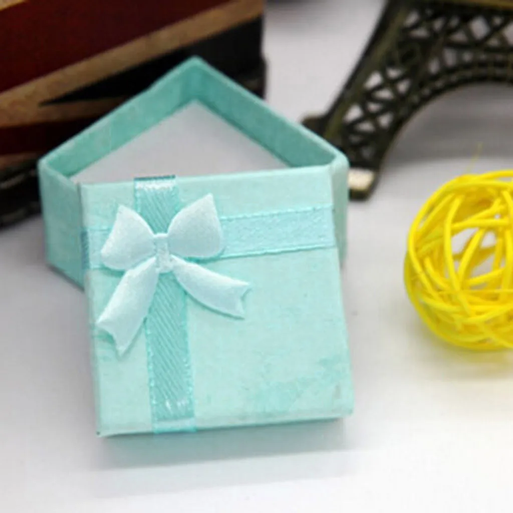 

Luxury Crystal Rhinestone Dropshipping relogio Ring Earring Display Mini Jewelry Gift Box Bowknot Square Case With Crystals