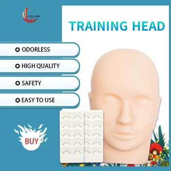 

False Eyelashes Extension Practice Exercise Kit Makeup Mannequin Head Set Grafting Eyelash Tools Kit Practice Eye Lashes Graft