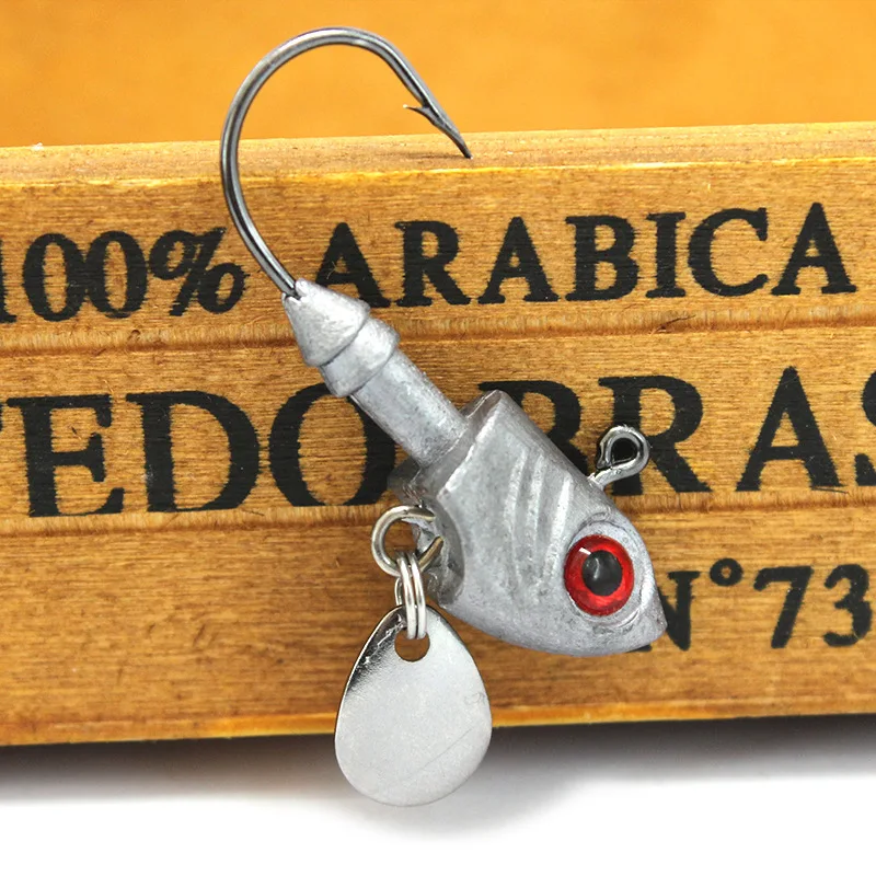 5PCS Jig Head Hook Fish Shape Carbon Steel Head Fishing