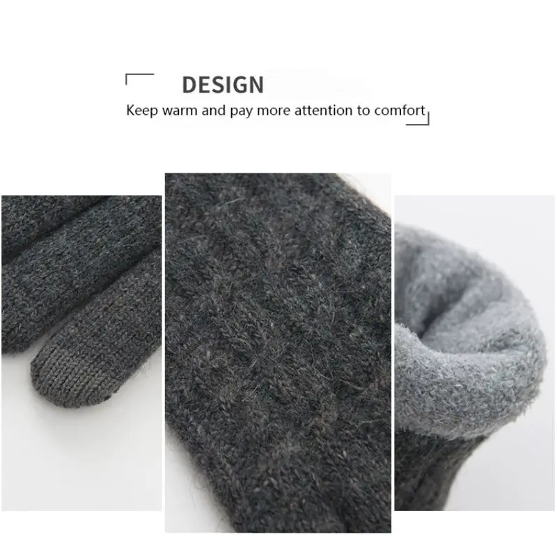 Winter Cycling Hiking Gloves Full Finger Touch Screen Windproof Thermal Knit Warm Outdoor Sports Mitten Hot