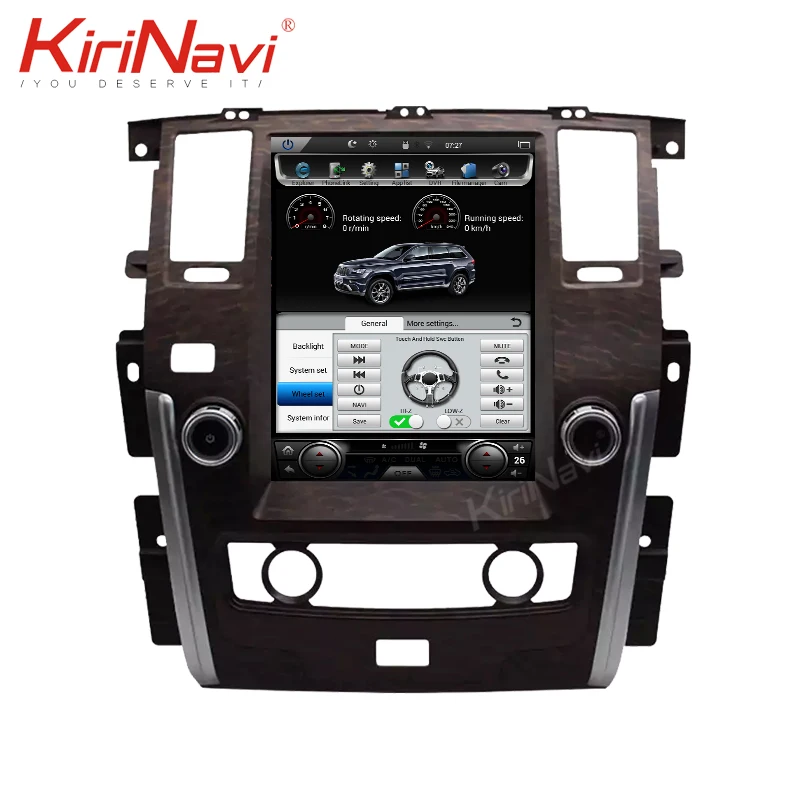 KiriNavi вертикальный экран Tesla style 12,1 ''Android 8,1 автомобильный Dvd мультимедийный плеер для Nissan Patrol автомобильный Радио навигатор 2012