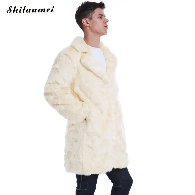 Осенне-зимнее пальто для мужчин Chaqueta размер плюс мужской шуба модное мужское пальто из искусственного меха с длинным рукавом с капюшоном однотонная верхняя одежда с карманами