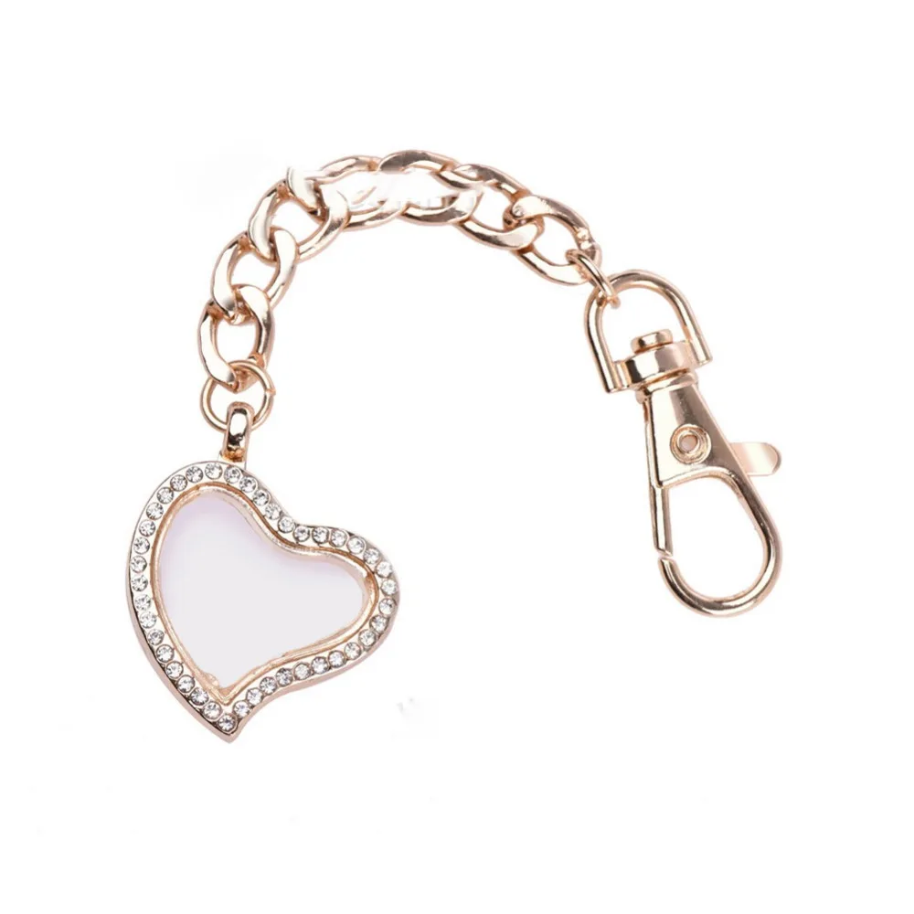 2017 New Arrival Heart DIY Pendant Floating Charming Locket Keychain Keyring