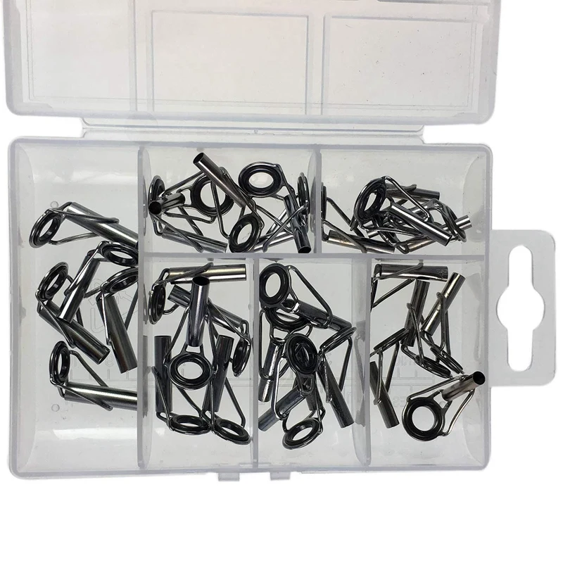 

30Pcs Fishing Rod Tips Repair Kit 3.0-4.5Mm Ceramic Ring Diy Eye Set Saltwater Freshwater Rod Rebuilding Sea Spinning Casting Ro