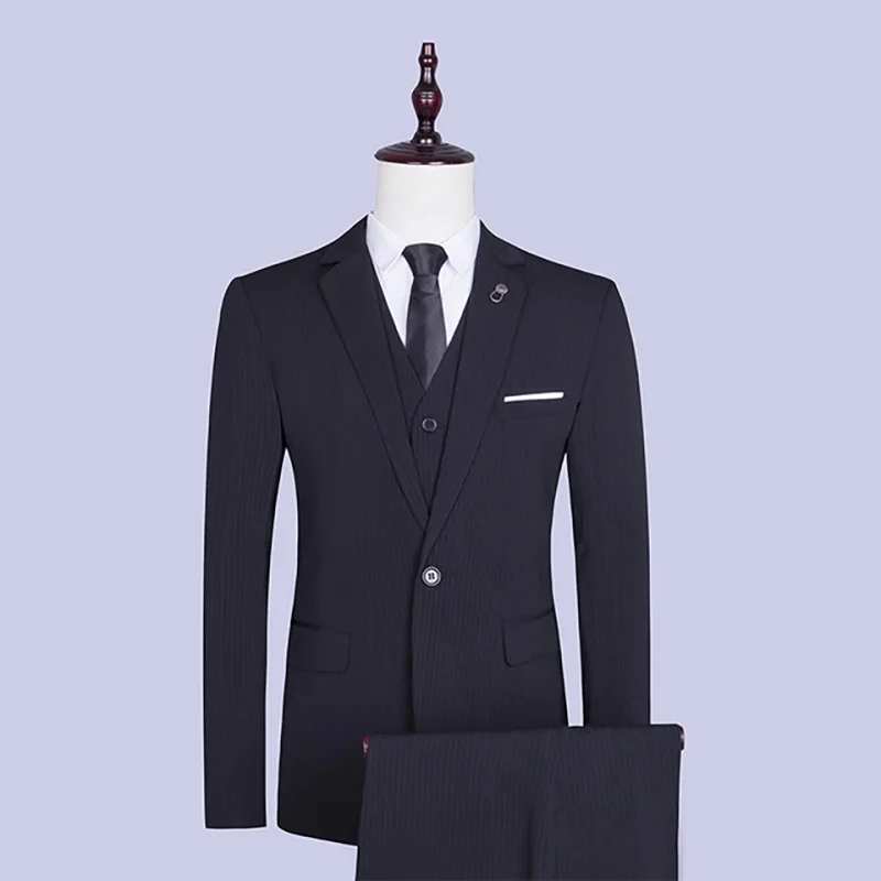 3Pcs Suit Slim Fit Male Jacket Blazer+Pants+Vest Single Breasted Formal Smart Casual Fashion Winter Autumn Blazer Pants Suits 3Pcs Suit Slim Fit Male Jacket Blazer+Pants+Vest Single Breasted Formal Smart Casual Fashion Winter Autumn Blazer Pants Suits