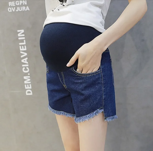 

Shorts for Pregnant Women Summer Jeans with Holes-Style Base Pants Outer Wear-Summer Thin Fashion Mom-