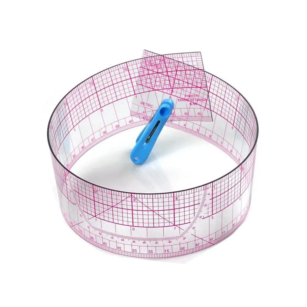ZHUTING-Accesorios de costura a medida, regla recta métrica de doble cara compartida, transparente, 55cm
