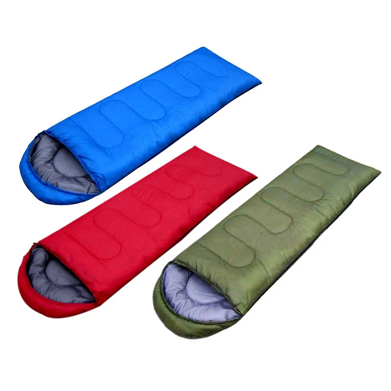 Camping Sleeping Bag Breathable Outdoor Travel Rectangular Sleep Sack 210x75x30cm 4 Season Warm Cold Envelope+ Backpacking