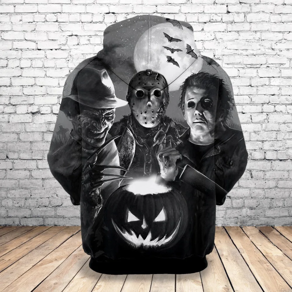 Ceny 2019 nowa bluza dostosuj Halloween Horror Movie 3D bluzy z nadrukiem unikalne swetry topy mężczyźni odzież Drop Shipping