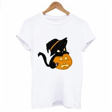 Best Offers New halloween Cat and pumpkin 2019 t shirt women fashion Harajuku Short Sleeve t shirt White Comfortable Tshirt Tops clothing Best Offers New halloween Cat and pumpkin 2019 t shirt women fashion Harajuku Short Sleeve t shirt White Comfortable Tshirt Tops clothing