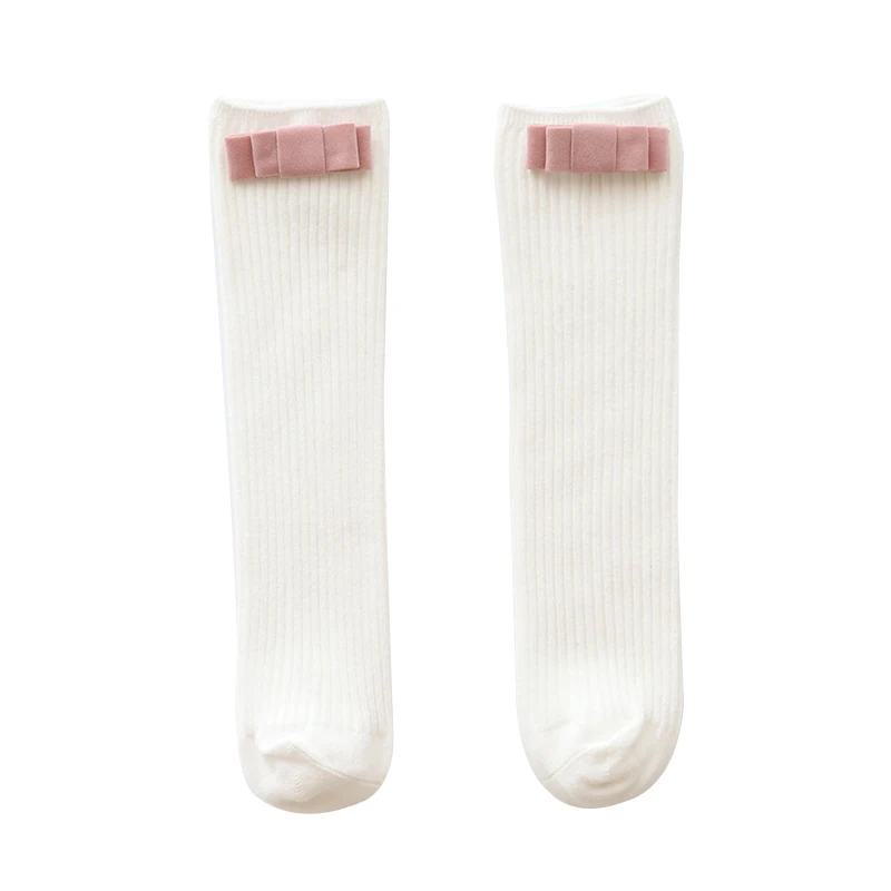 Bowknot Design Cotton Printing Long Socks Party Infant Children Soft Crib Leg Warmer Baby Newborn Socks Girl Cute Socks