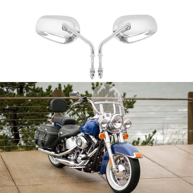 1 пара хром серебро мотоцикл зеркало заднего вида для Harley Heritage Softail