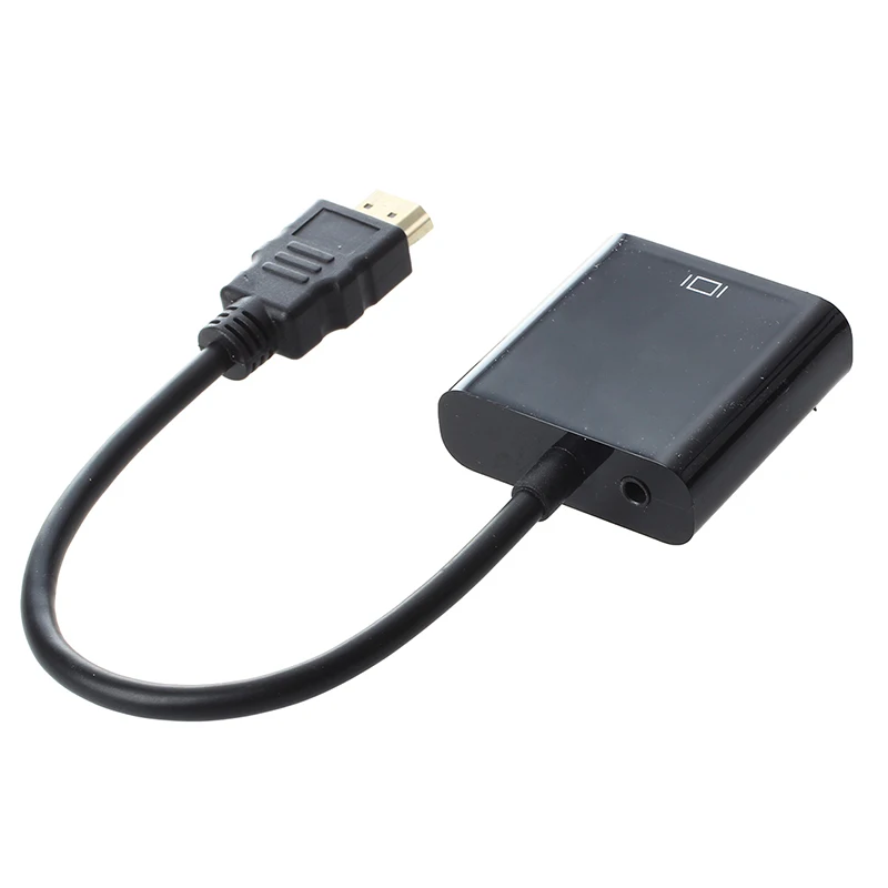 Адаптер Mini HDMI Мужской Женский аудио кабель 1080p VGA цвет черный