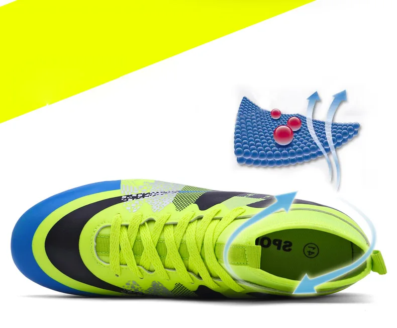 Газон Крытый мужские сникерсы Cleat тренировочные футбольные бутсы высокие лодыжки Superfly Кроссовки Спортивная кошки с зажимом