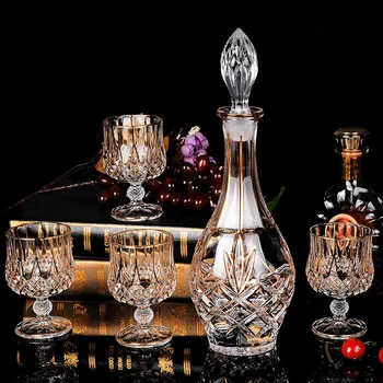 

CRYSTAL GLASS RED WINE GLASS WHISKEY BRANDY GLASS AND CUP WINE BOTTLE DECANTER CREATIVE BARWARER HOUSEHOLD DRINKWARE GIFT SET