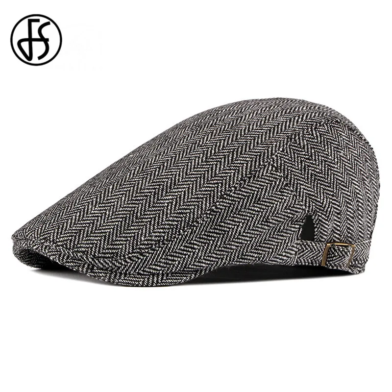 FS винтажный Регулируемый берет, шапка s для мужчин, Осень-зима, модные хлопковые береты, Ретро стиль, плюща, газетчик, плоская кепка, Повседневная остроконечная шапка