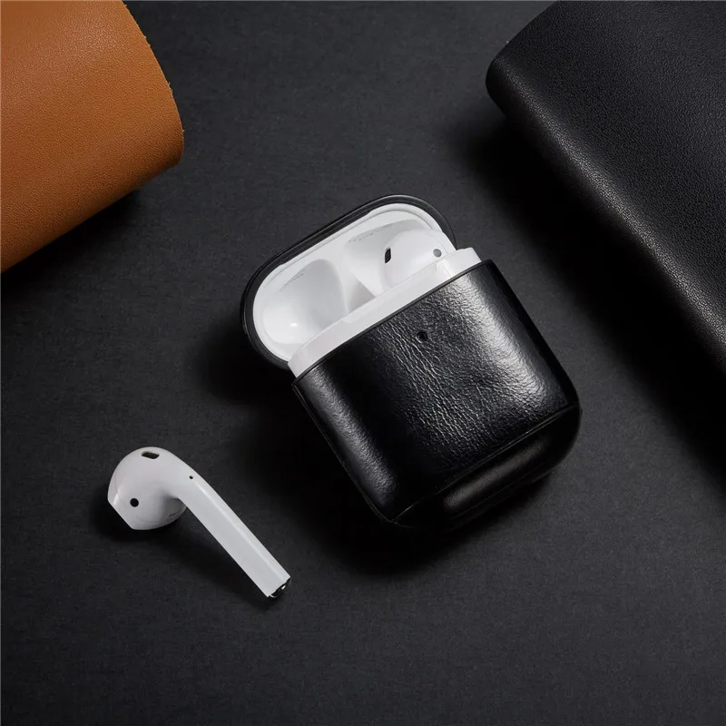 Кожаные чехлы для наушников Apple Airpods 1/2 защитный чехол беспроводных сумки