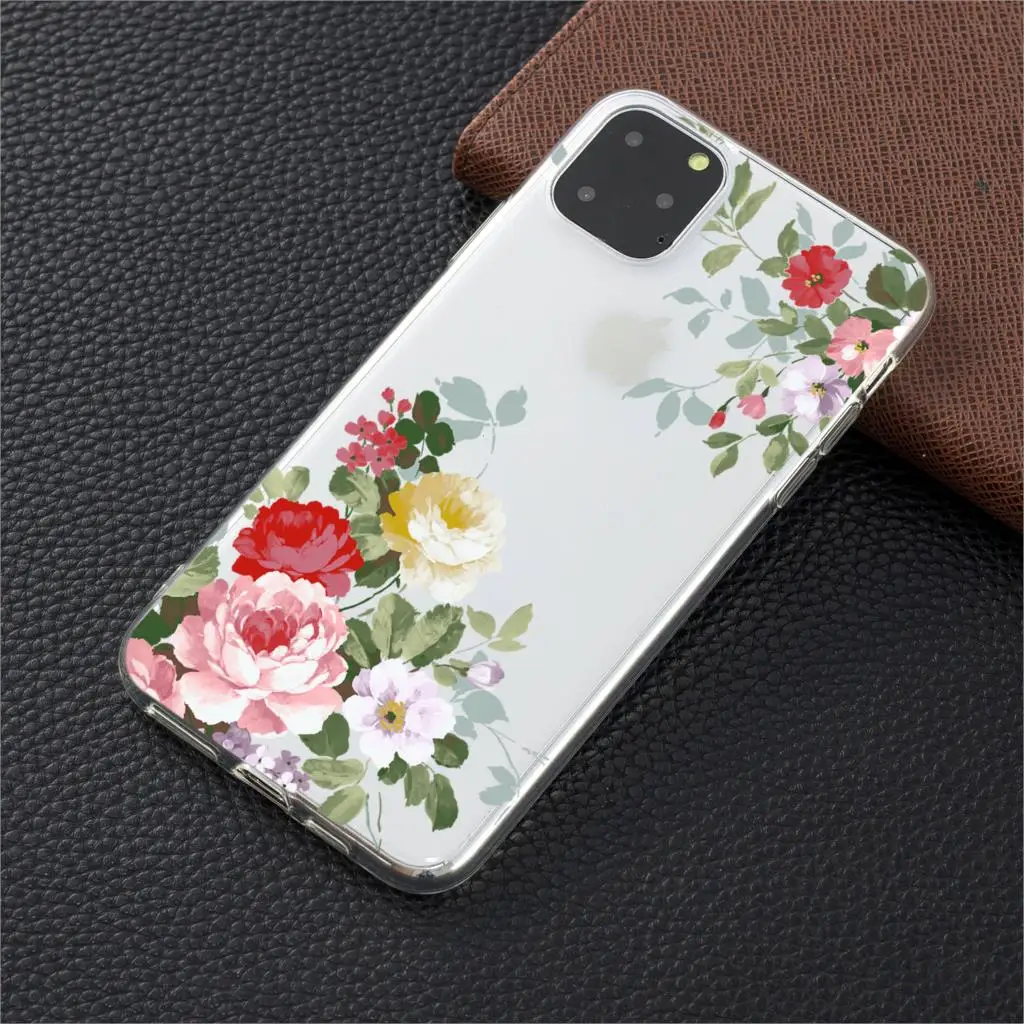YIKS Телефон чехол для iPhone 6 6s 7 8 Plus X XR XS 11 Pro Max 5 5S SE цветок лист Мягкий ТПУ силиконовый чехол для iPhone 11 телефона Etui
