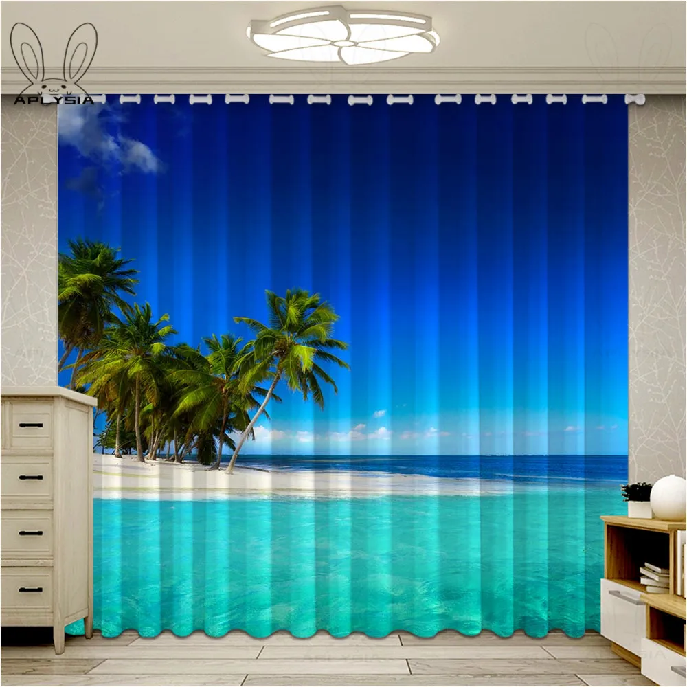 Классные тропические пляжные занавески s для окна красивые островные жалюзи