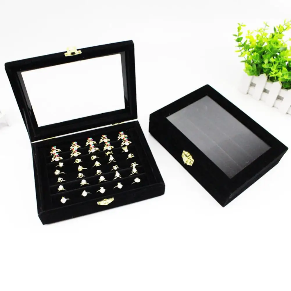 

Jewelry Ring Earring Insert Display Fashion Transparent Ring Display Holder Earring Jewelry Storage Box Organizer ring box Ear S