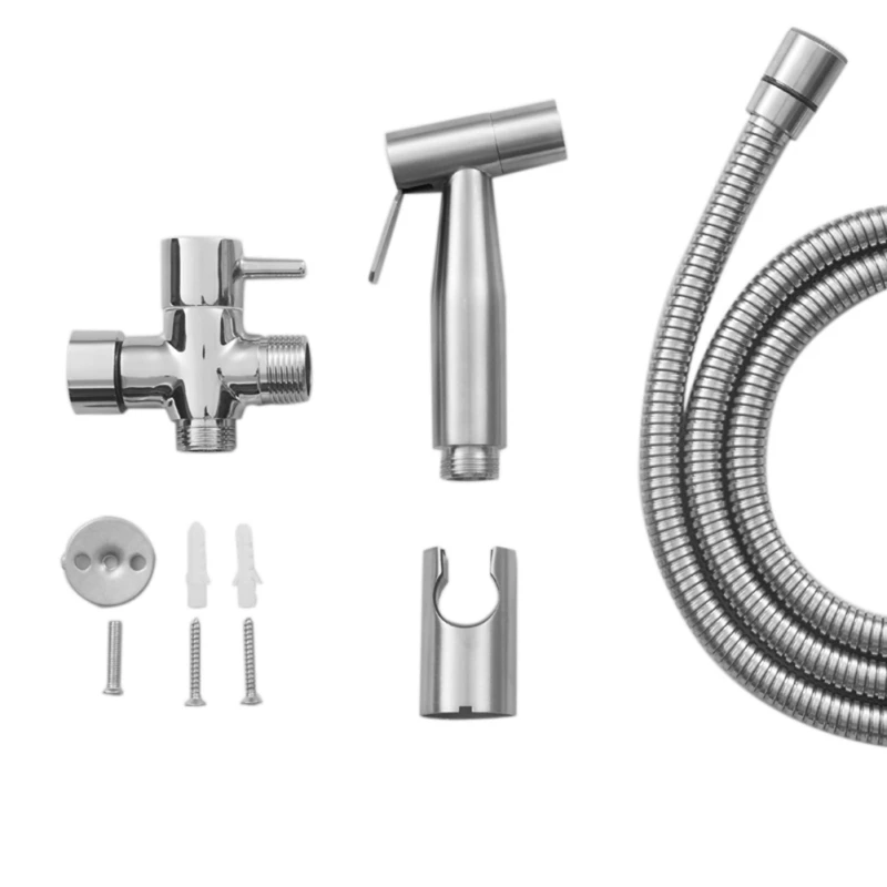 

New 1 Set Stainless Steel Hand Bidet Handheld Sprayer Handheld Bidet Faucet for Bathroom Hand Shower Spray
