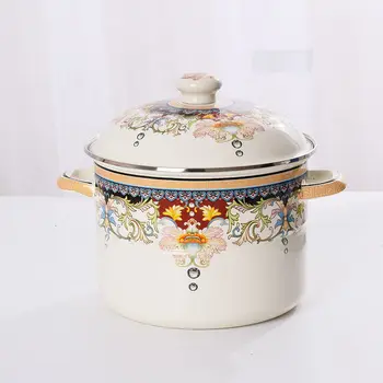 

Enamel Pot Enamel Pot Thick Enamel Soup Pot Flat Bottom Pot Pot Stew Stew Gas Stove Universal Ceramic Cooking Pot Wok Insulated