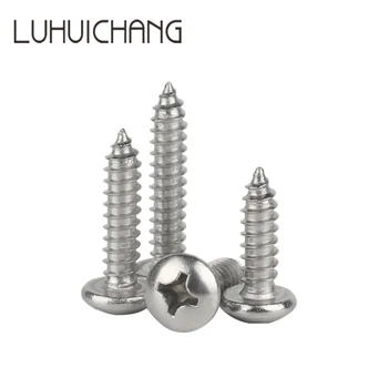 

LUCHANG Free Shipping M3.5 M4*(6/8/10/12/16/20) 304 Stainless steel Self tapping screws Pan Head Cap Screw Bolts