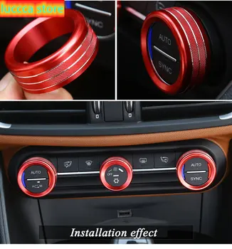 

3 You. For Alfa Romeo Giulia Stelvio car central compartment air conditioning knobs circle embellishment alloy car accessories