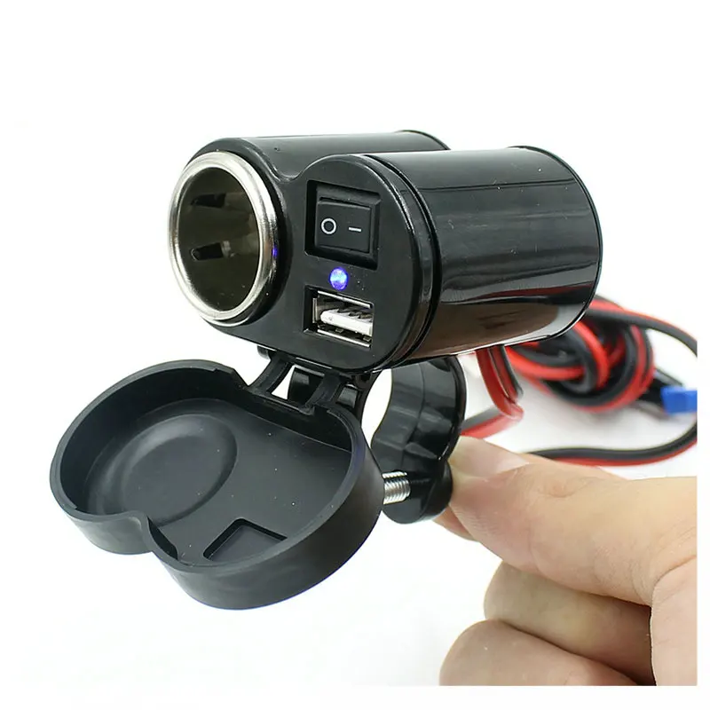 DHL-Fedex-100-PCS-Waterproof-12V-Motorcycle-USB-Charger-And-Cigerate-Lighter-Adapters-Sockets