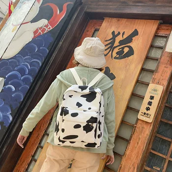 

Fashionable Simple Canvas Bag Chic Bag Women's 2019 Cow Backpack