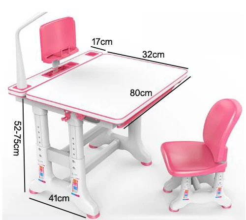 Pink with lamp Многофункциональный детский учебный стол для детей эргономичный детский домашний стол для студентов регулируемый стол и стул - Цвет: Pink with lamp