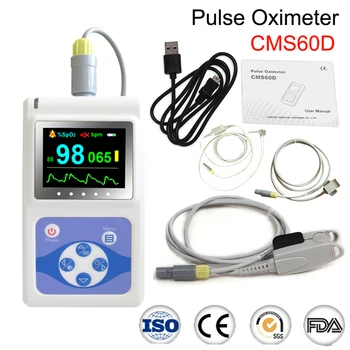 

CMS60D Handheld Pulse Oximeter Digital Blood oxygen Saturation Tester Machine SPO2 PR HR Monitor Adult Paediatric Neonatal Probe