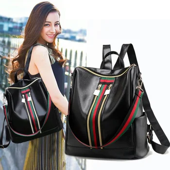 

Women Backpack PU Shoulder Bag For Women Teenage Girls Multi-Function Small School Bag For Female Mochila Mujer Femininas