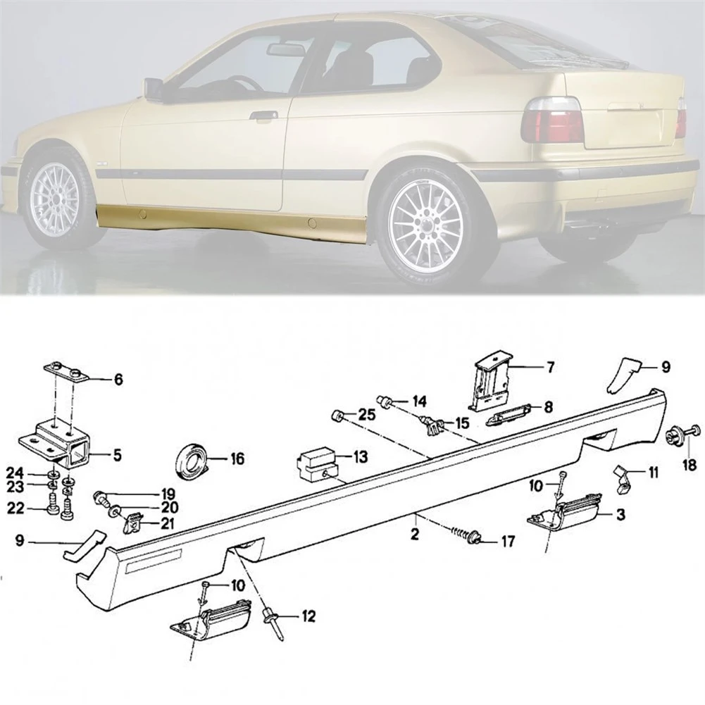 Clips de plástico 80 piezas para BMW, accesorios de moldura de Panel basculante, alféizar lateral, falda, E36, 316i, 318i, M3|Cierre y clip de coche| - AliExpress