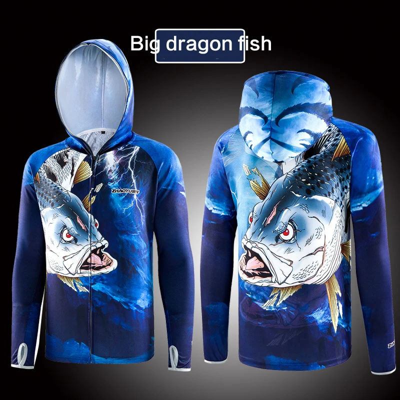 

2020 Fishing Hooded Clothing Fishing Shirt Summer Sun Protection Anti-mosquito Fishing Hoodie Breathable Anti-uv Fishing Jackets