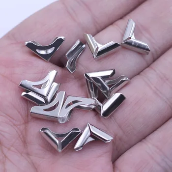 

100Pcs Corners Protectors Silver Tone Metal Book Albums Menus Folders DIY Scrapbook Hardware 14x10mm